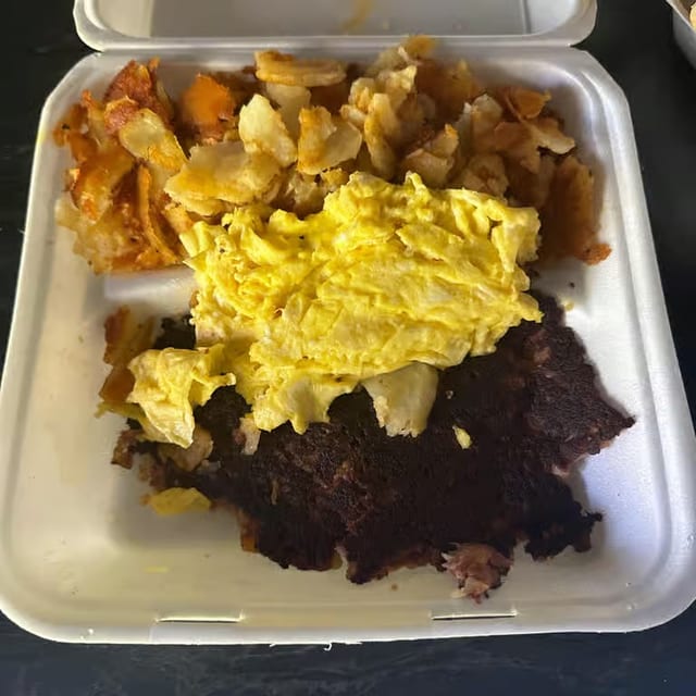 Corned Beef Hash & Two Eggs.