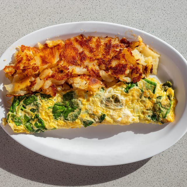 Spinach & Mushroom Omelette.